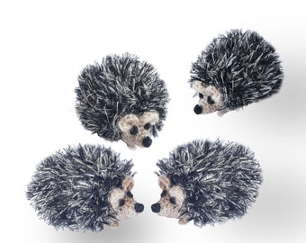 Igel gehäkelt, Plüschige Igel, Stofftier Spielzeug, Baby-Dusche-Geschenk, Partybevorzugung, Amigurumi Igel, 4er-Set