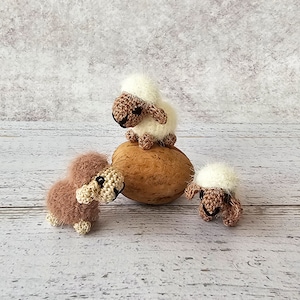 Micro Mini Lamb 3 Micro Sheep Amigurumi Miniature Sheep Crochet Tiny Stuffed Lambs ...
