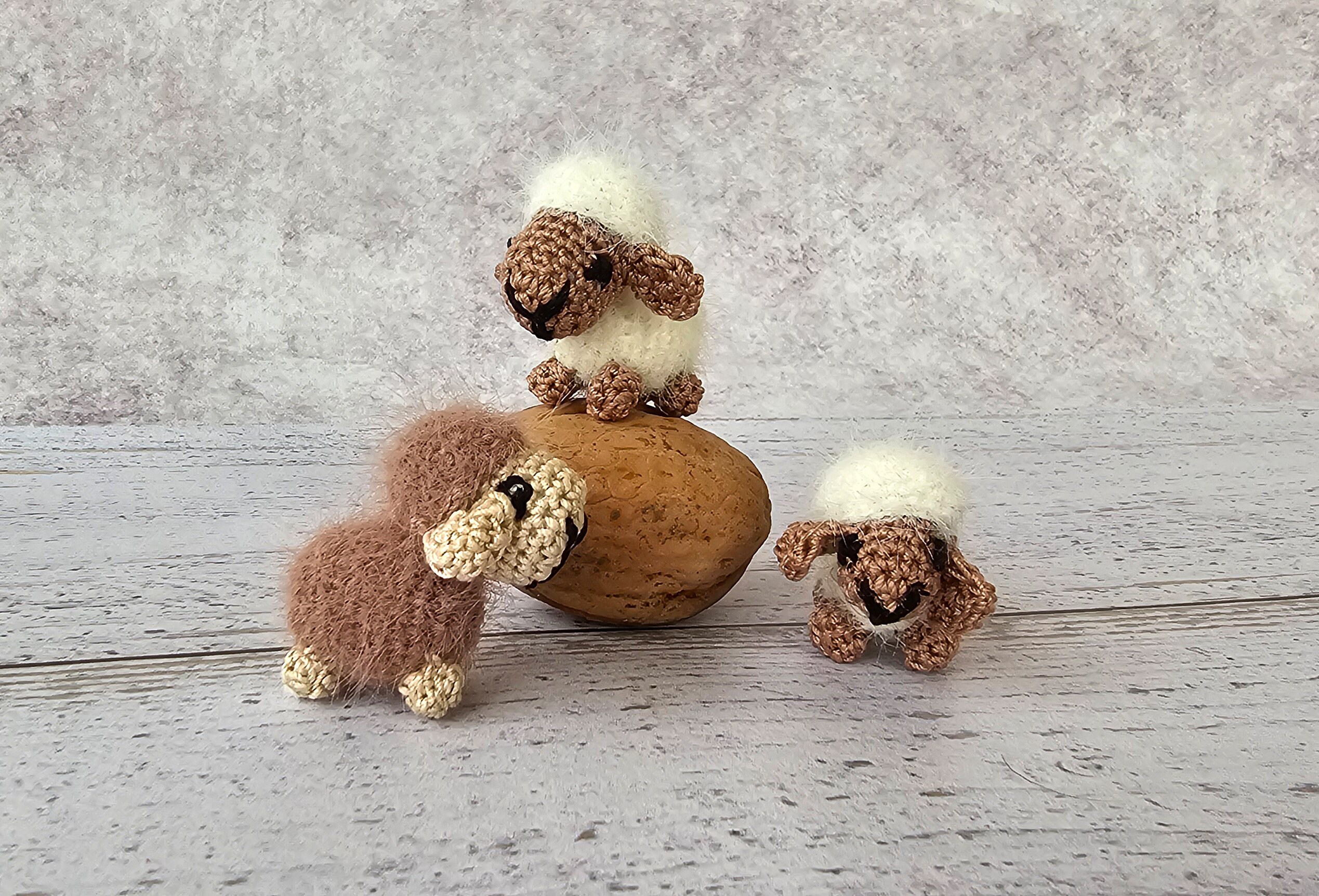 Micro Mini Lamb 3 Micro Sheep Amigurumi Miniature Sheep Crochet Tiny Stuffed Lambs ...