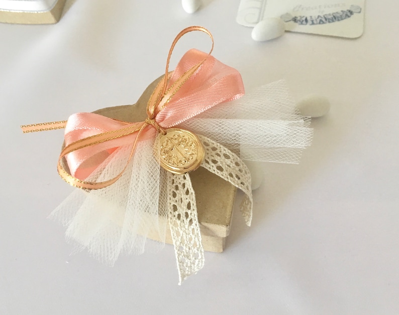 Wedding Favors-Baptism Favors-Bomponieres-Orthodox Wedding-Greek Baptism-Heart Box Favors 10 Pcs
