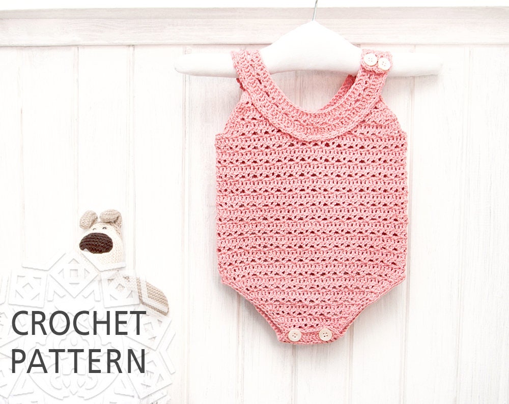 Baby Romper Crochet Pattern For girl Baby clothes Newborn Etsy
