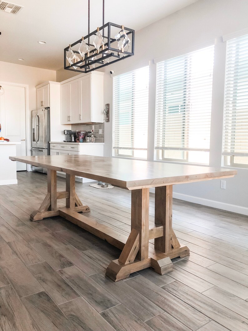 Farmhouse Dining Room Table // Knotty Alder // Rustic // H Etsy