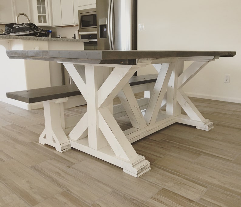 Farmhouse Dining Room Table // Knotty Alder // Rustic // Etsy