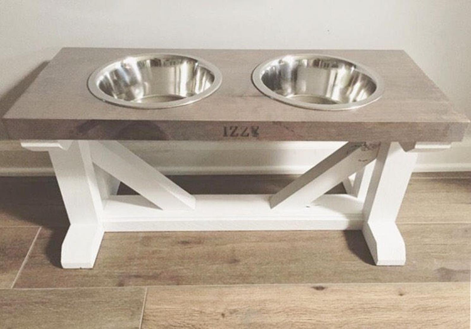 Dog Bowl Feeder Stand // Elevated Raised Stand // Farmhouse Etsy
