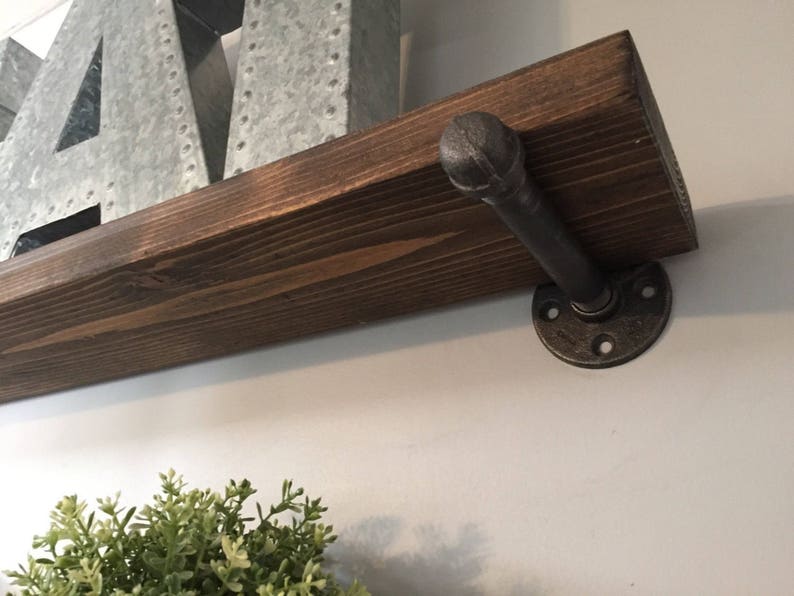 Industrial Galvanized Pipe Shelf // Rustic Wood Floating Etsy