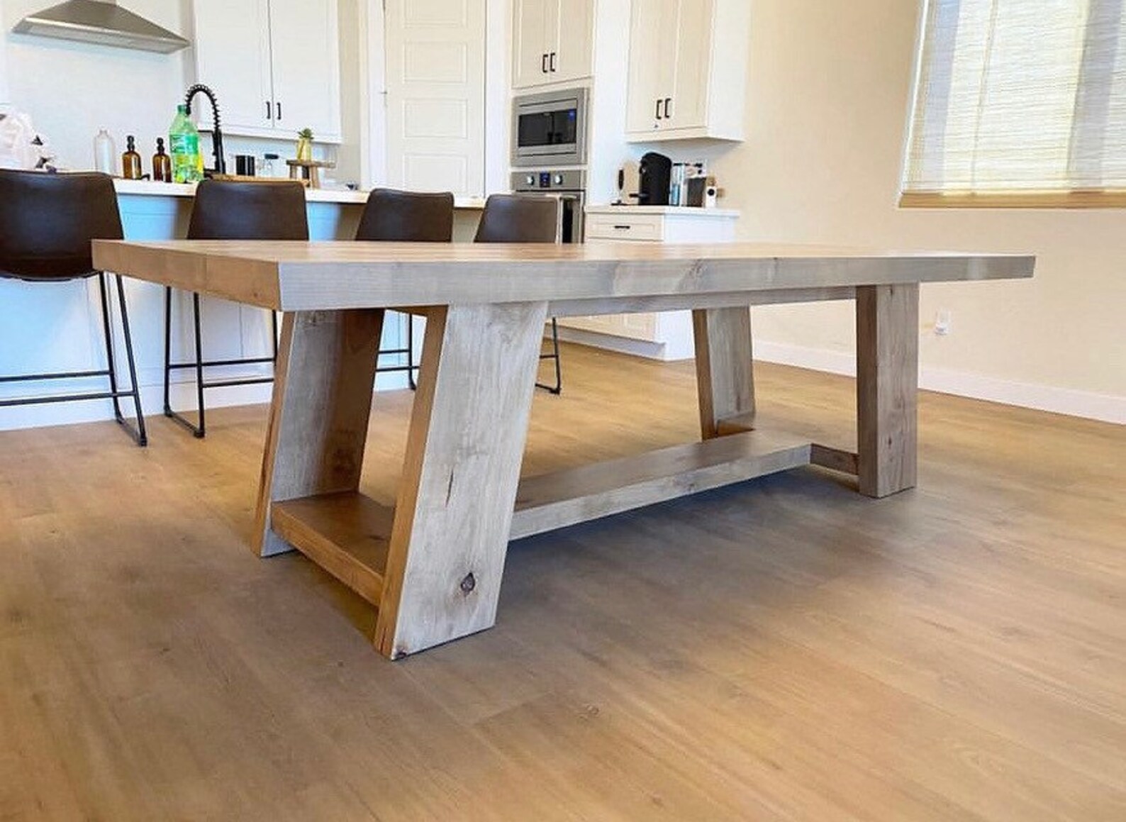 ICONIC Farmhouse Dining Room Table // Knotty Alder // Rustic Etsy
