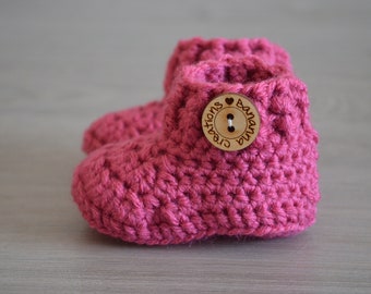 Pink baby booties - Crochet booties girl - Gender reveal girl - Crochet baby booties - Easter reveal