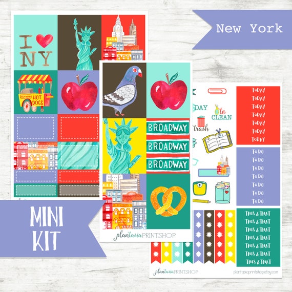 New York City Mini kit Standard VERTICAL PLANNER Stickers