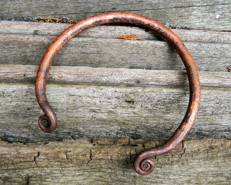 Bronze Age Hand Wrought Copper Torc or Neck Ring