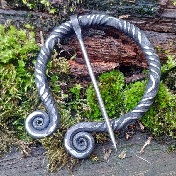 Hand Forged Celtic Brooch, Archaeology Inspired Ancient Design, Scarf Pin