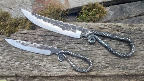 Hand Forged Knife With Twisted Handle Made to Order Rustic Archaeology  Inspired Celtic Design Blacksmith Made Collectable 