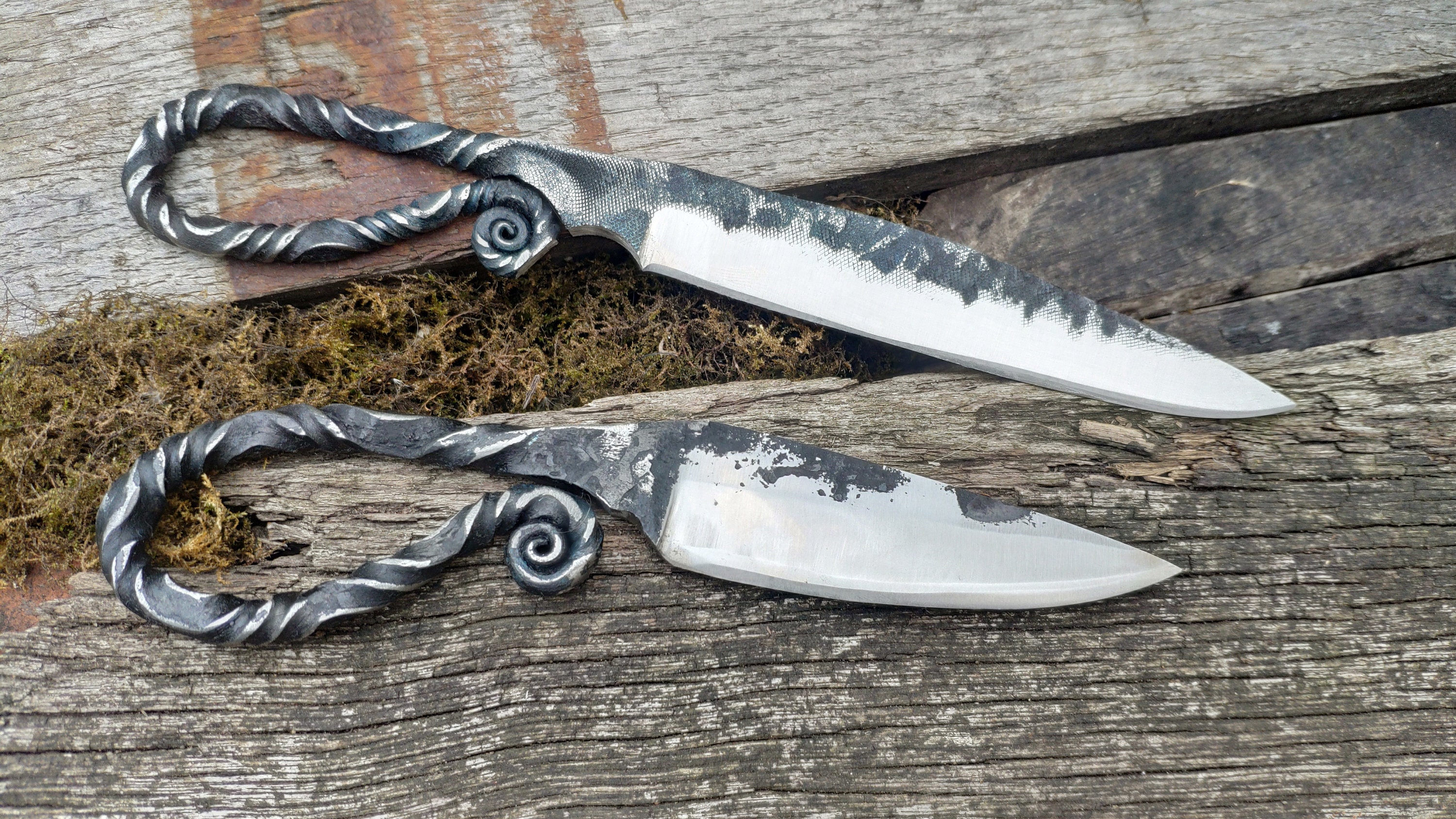 Hand Forged Knife With Twisted Handle: Rustic Celtic Design - Etsy