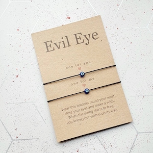 Evil Eye Bracelet, Wish Bracelet, Black Adjustable Bracelet, Nazar Bracelet, Protection Bracelet