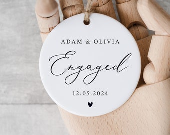 Personalised Engagement Gift, Engagement Ornament, Valentine’s Day Gift