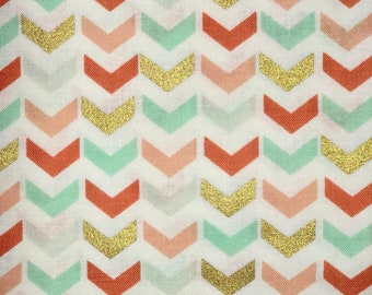 Pink, green, peach with gold metallic triangles ~ Pretty scrub hats ~ Womens scrub hats ~ Surgical caps for women ~ Ponytail scrub cap ~ hat