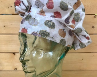 Pastel Pumpkins Scrub cap / Scrub hats / Women's scrub cap / surgical scrub hat / bouffant scrub cap / thanksgiving pumpkin surgical cap