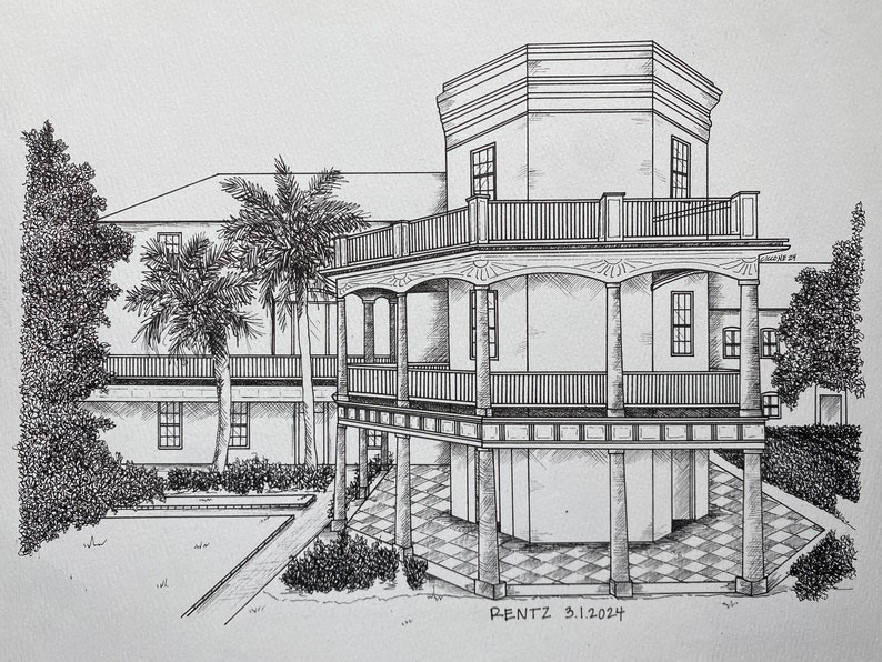 Custom Architecture Pen and Ink Drawing - Etsy