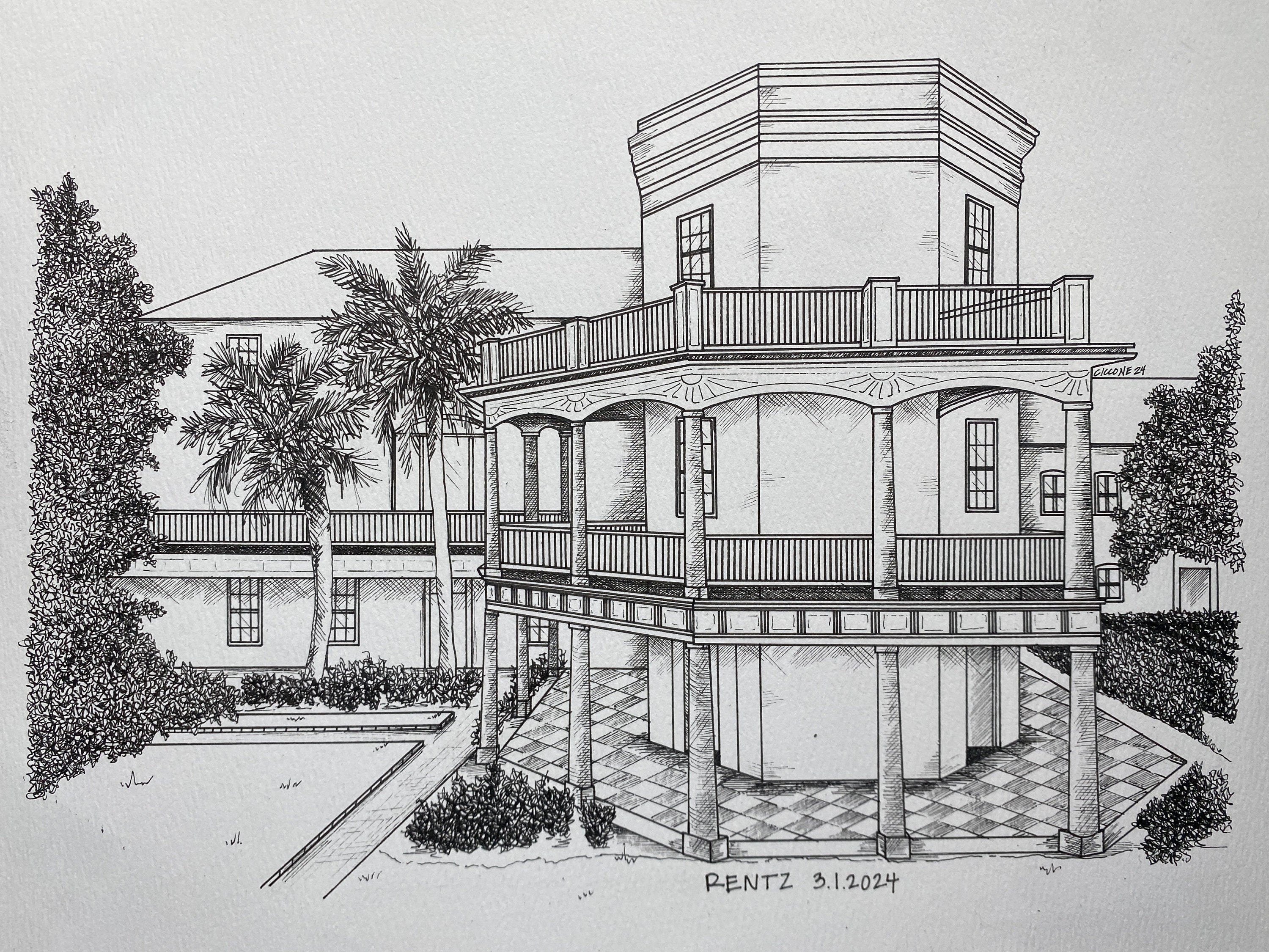 Custom Architecture Pen and Ink Drawing - Etsy