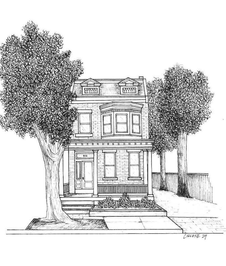 Custom Architecture Pen and Ink Drawing - Etsy