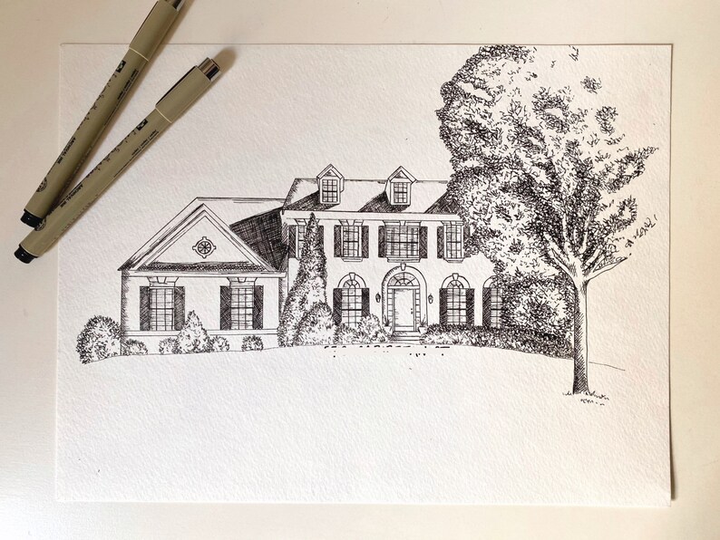 Architecture Pen and Ink Drawing - Etsy