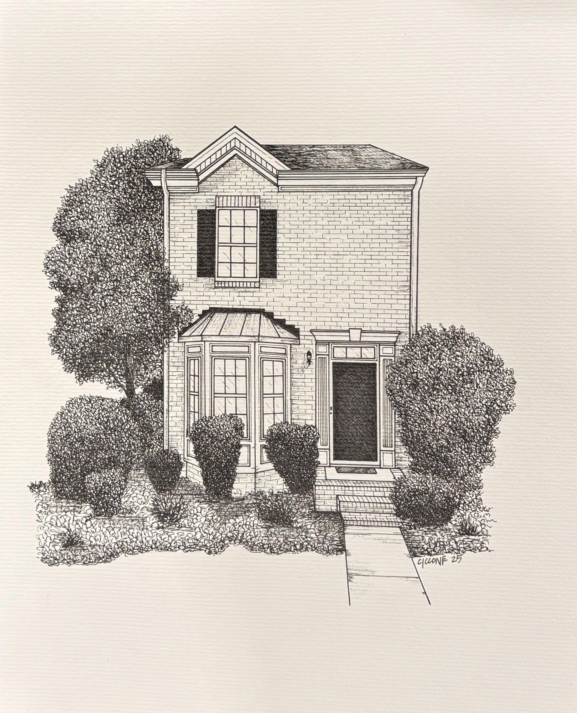 Custom Architecture Pen and Ink Drawing - Etsy