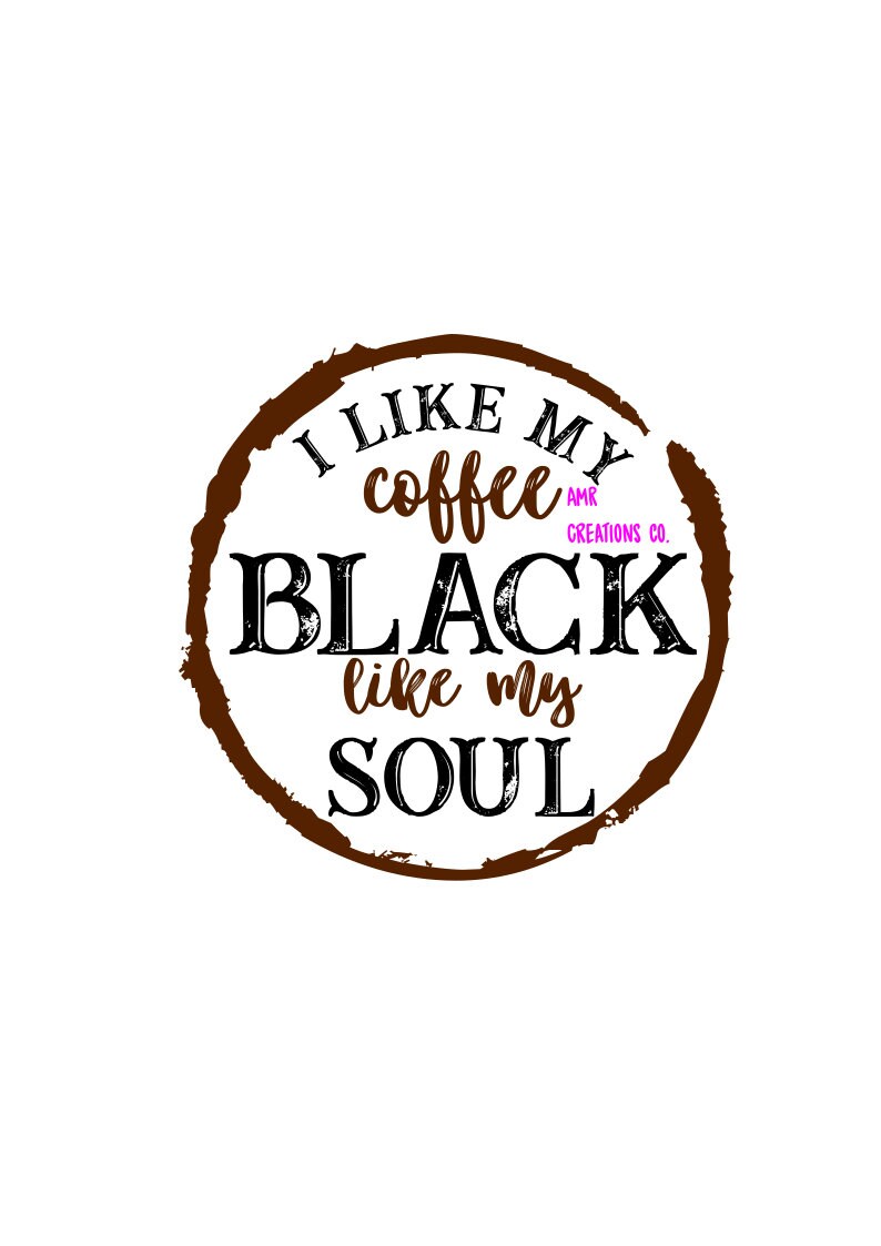 Me gusta mi café negro como mi alma Descarga digital .svg