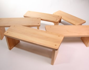 Maple Meditation Stool/Kneeling Stool/Seiza Bench from Reclaimed Wood, Made in Canada