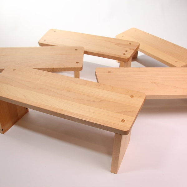 Maple Meditation Stool/Kneeling Stool/Seiza Bench from Reclaimed Wood, Made in Canada