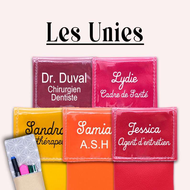 Et hop dans la poche Pochette infirmière Pochette aimantée Pochette personnalisée Pochette soignant Pochette à crayons UNIES image 1