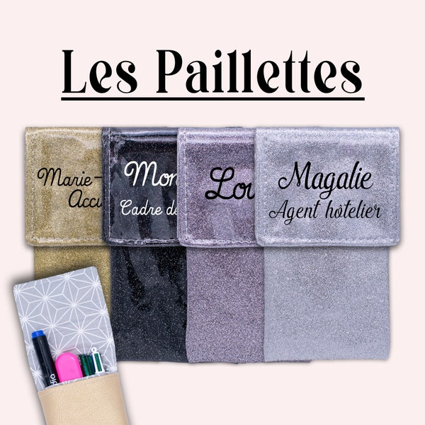 Et hop dans la poche - Pochette infirmière Pochette aimantée Pochette personnalisée Pochette soignant Pochette à crayons - UNIES PAILLETTES