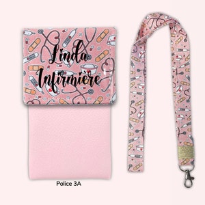 Et hop dans la poche Pochette infirmière Pochette aimantée Pochette personnalisée Pochette soignant Pochette à crayons MOTIF MÉDICAL image 7