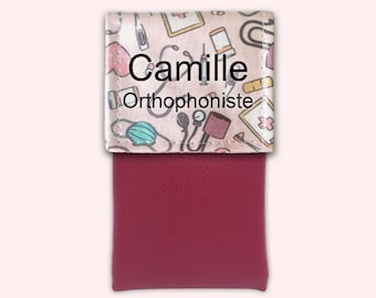 And hop in the pocket - Nurse pouch Magnetic pouch Personalized pouch Caregiver pouch Pencil pouch - MEDICAL PINK