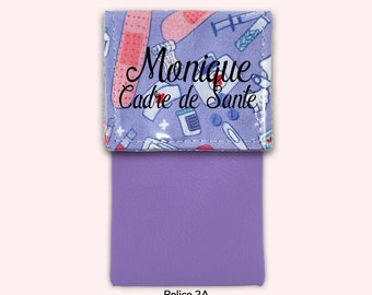 Et hop dans la poche - Pochette infirmière Pochette aimantée Pochette personnalisée Pochette soignant Pochette à crayons - MÉDICAL VIOLET