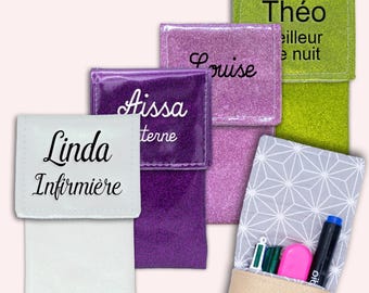 Y salta en el bolsillo - Bolsa de enfermera Bolsa magnética Bolsa personalizada Bolsa de cuidador Bolsa de lápices - LENTEJUELAS LISAS