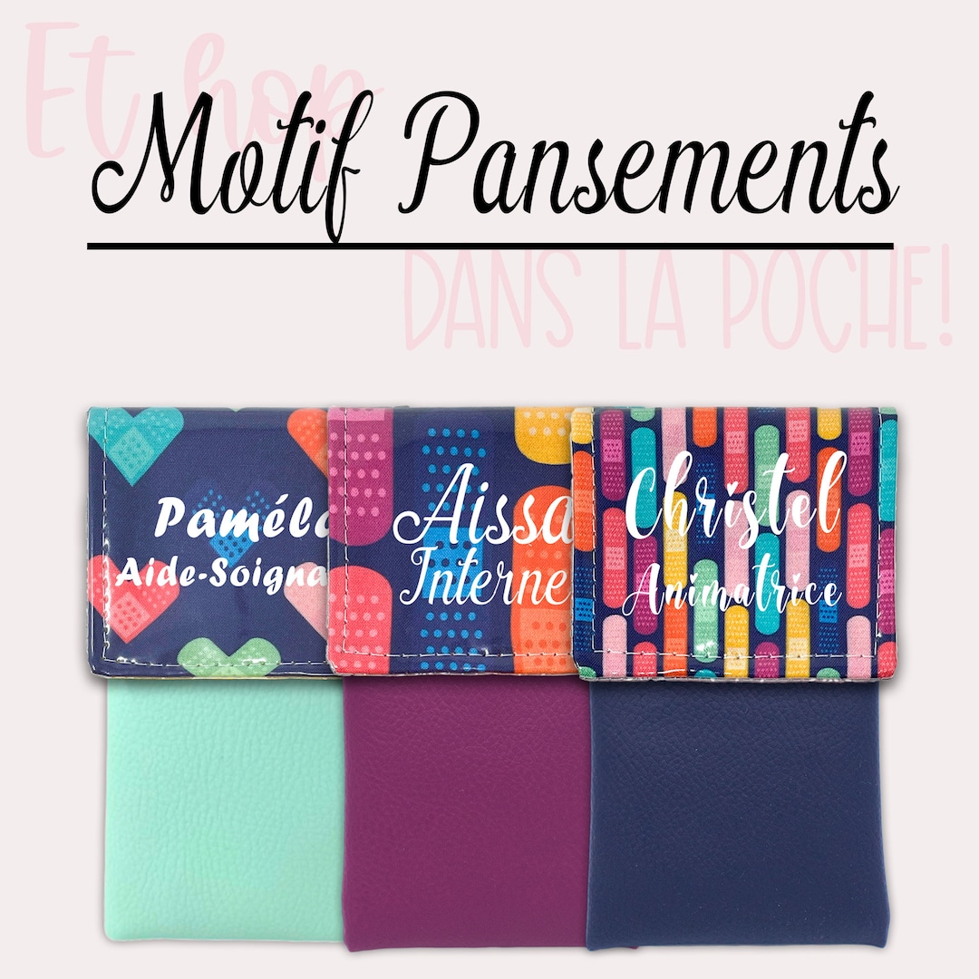Et hop dans la poche Pochette infirmière Pochette aimantée Pochette personnalisée Pochette