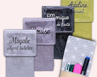 Y salta en el bolsillo - Bolsa de enfermera Bolsa magnética Bolsa personalizada Bolsa de cuidador Bolsa de lápices - LENTEJUELAS LISAS