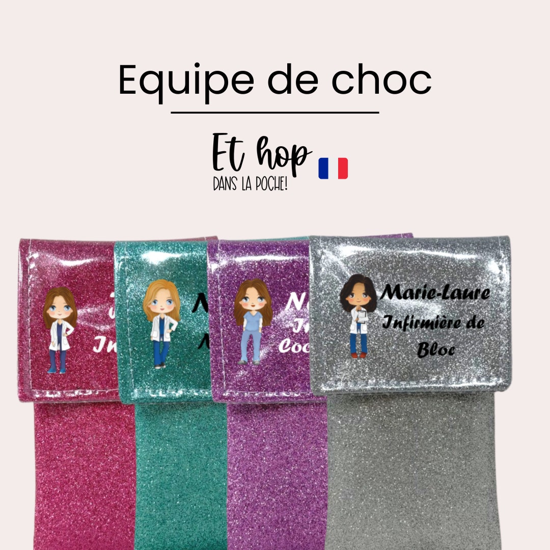 Et hop dans la poche Pochette infirmière Pochette aimantée Pochette personnalisée Pochette
