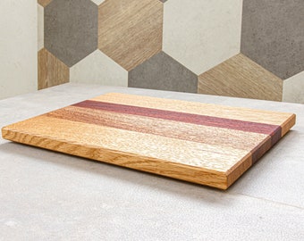 Roble de grano de borde, Padauk, tabla de cortar Niangon // de WoodenAthens