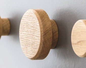 GANCI A PARETE // 5 Rovere Rotondo (3 Grandi e 2 Piccoli), di WoodenAthens - Appendilo!