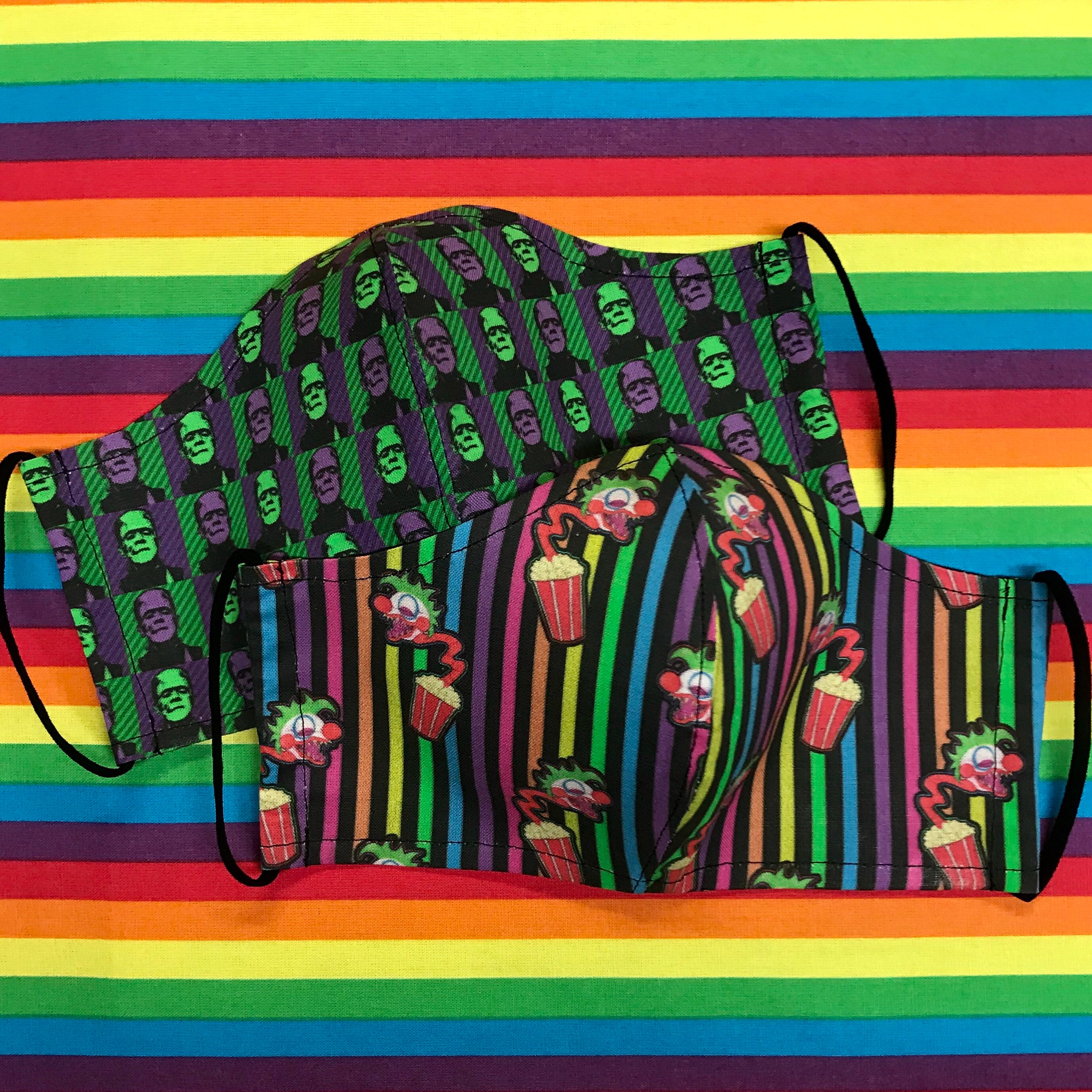 Adult Size S/M GGA 2-Layer Face Mask Horror Goth Rainbow | Etsy