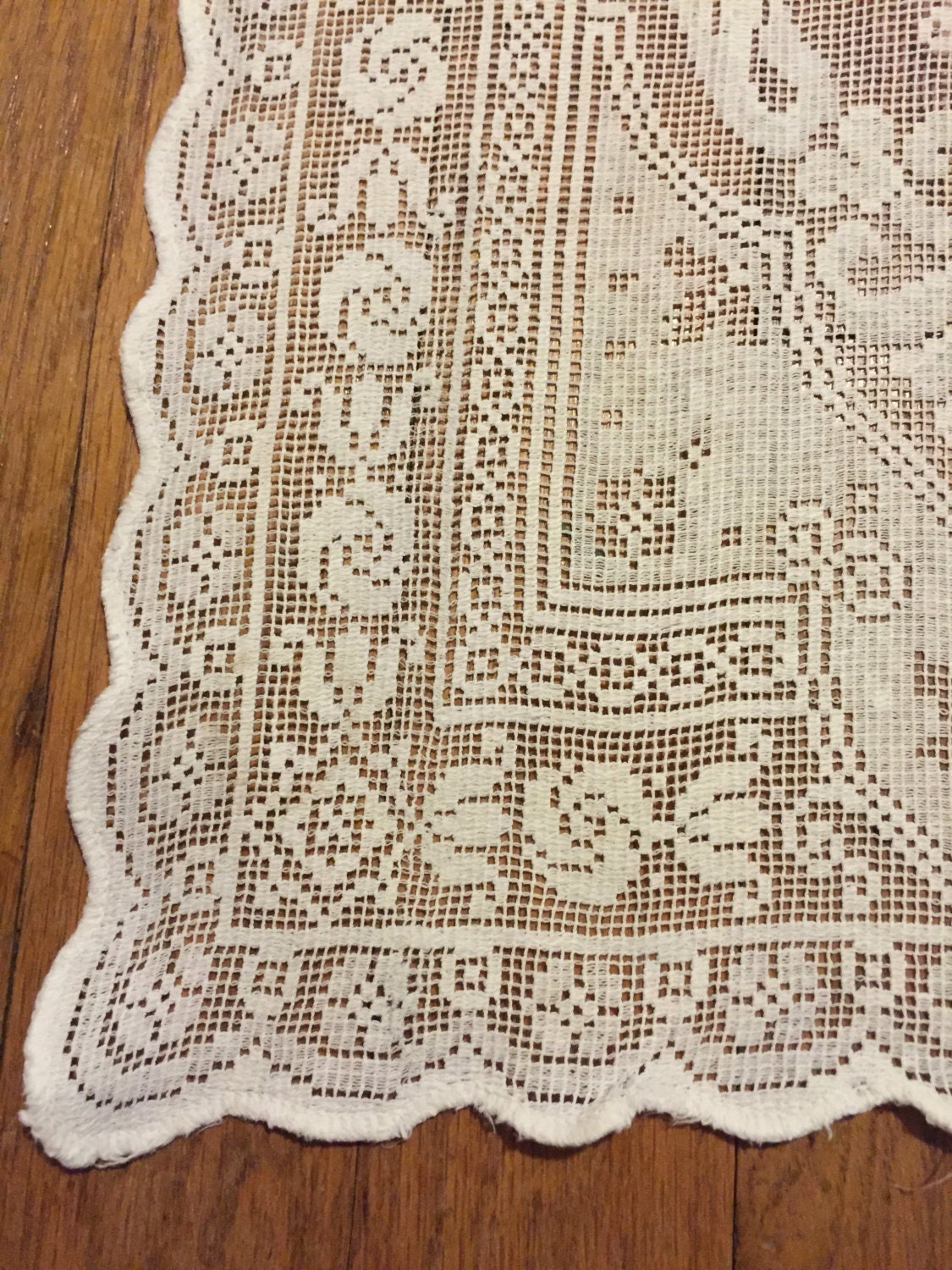 Table runner 56 x 12 lacy Victorian motif Etsy