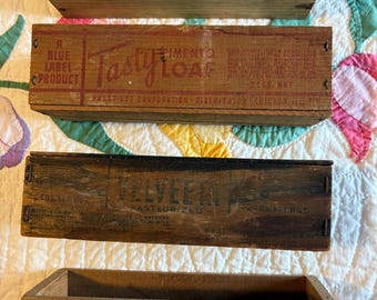 Vintage Kraft,Velveeta, Rondel, Tasty Pimento Cheese Wood Boxes