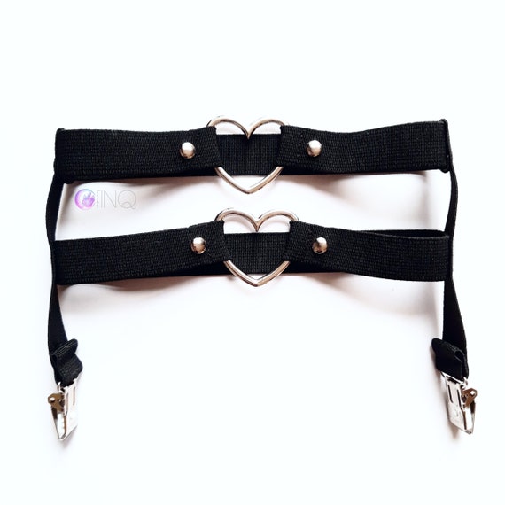 Black Heart Garter: Elastic Leg Harness, Pastel Goth Egirl Fashion - Etsy Black Heart Garter: Elastic Leg Harness, Pastel Goth Egirl Fashion - Etsy
