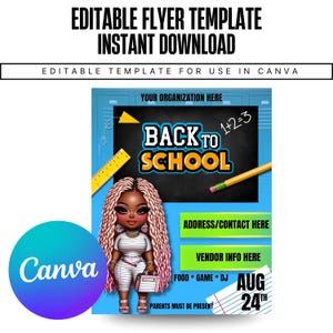 Back To School Flyer, Back To School Giveaway Flyer, Back to school Supplies flyer, DIY Canva template, Giveaway Special Flyer Canva