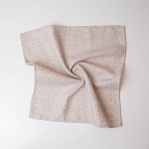 Oatmeal Wool Blend Pocket Square | Men&#39;s gift | Birthday or Christmas | Handkerchief  | Stylish accessories