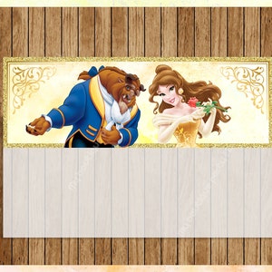 Princess Belle Bags Toppers, Printable Princess Treat Bags Toppers ...