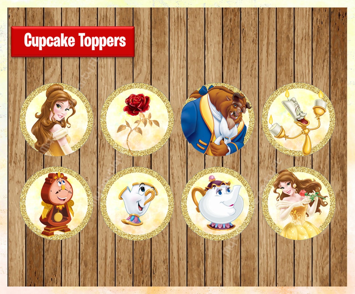 Princess Belle Toppers Instant Download Printable Disney | Etsy