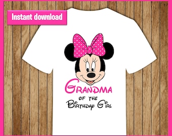 Minnie Mouse Grandma of the Birthday Girl Iron On, Minnie Mouse Birthday Iron On Transfer, Minnie Mouse Birthday Shirt, instant download