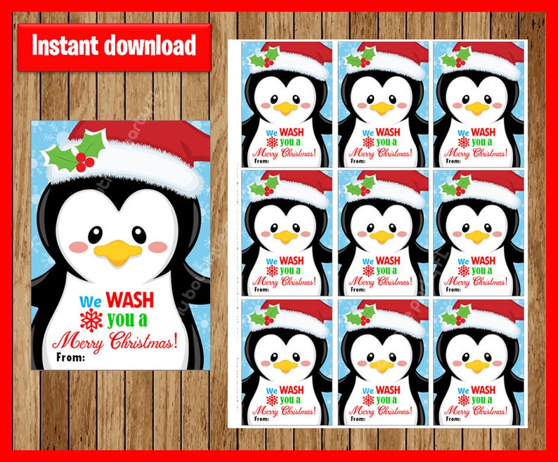 We Wash You A Merry Christmas Gift Tags 