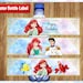 Princess Ariel Water Bottle Labels Printable Princess Water - Etsy
